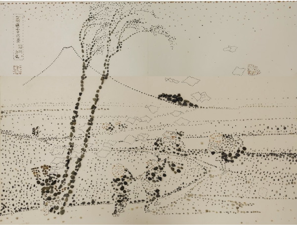 石で描く「葛飾北斎」