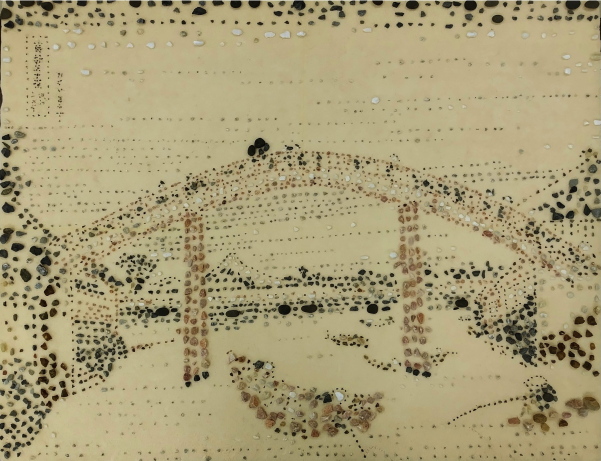 石で描く「葛飾北斎」